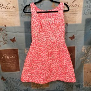Lilly Pulitzer Pink Floral Print Fit & Flare Dress.